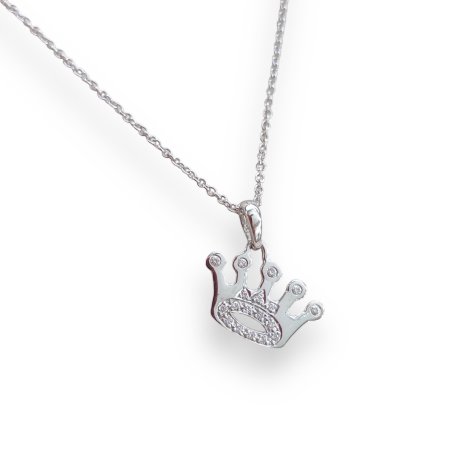 NECKLACE WHITE GOLD K18 CROWN