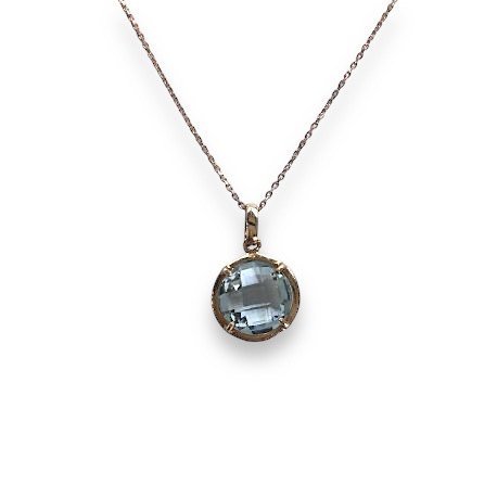 Necklace K18 with blue topaz