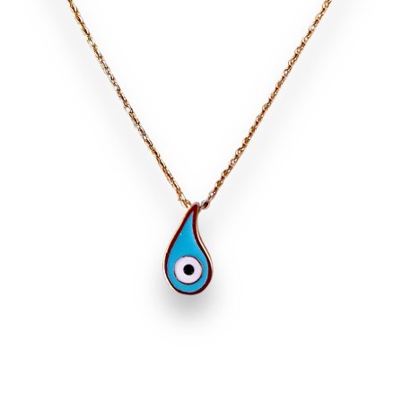 NECKLACE EYE WITH ENAMEL YELLOW GOLD K14