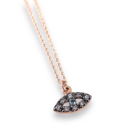 NECKLACE PINK GOLD K18 WITH DIAMONDS