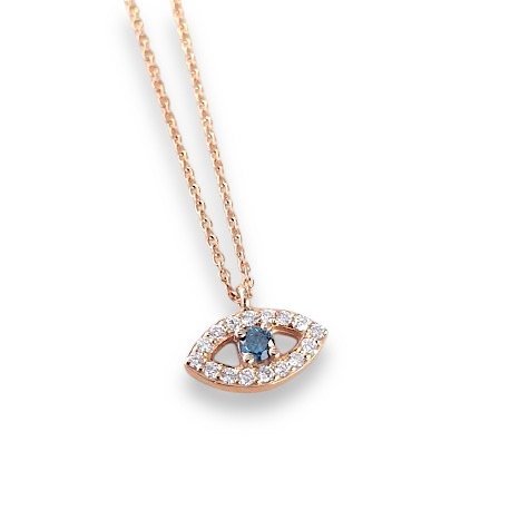 NECKLACE PINK GOLD K18 WITH DIAMONDS